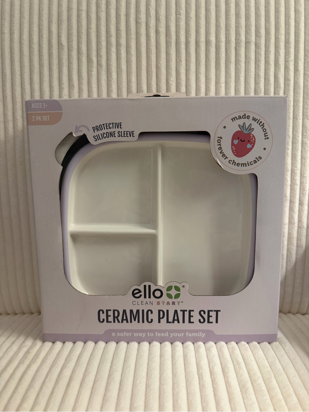 Ello Clean Start Ceramic Plate Set in Dewdrop & Sugarplum